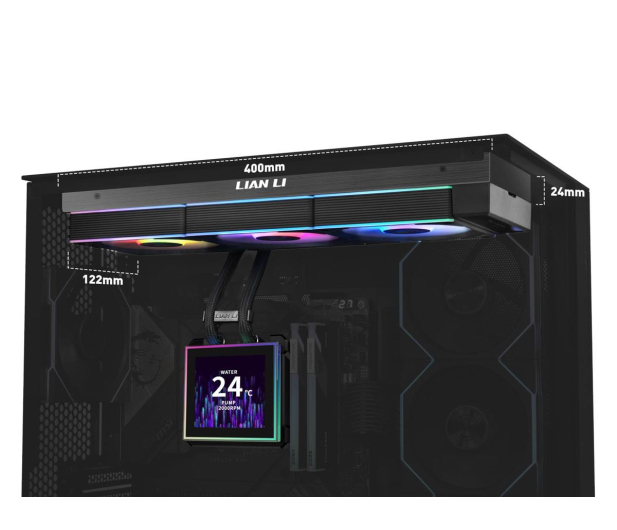 Lian Li HydroShift II LCD-S 360CL RGB LCD Black 3x120mm - 1486801 - zdjęcie 5